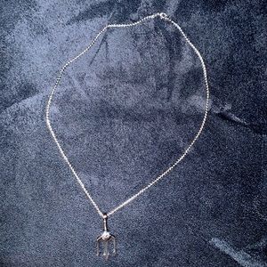 Silver trident necklace